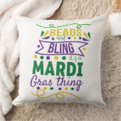 ビーズきらきら光るとマルディグラの事だ クッション (ブランケット)