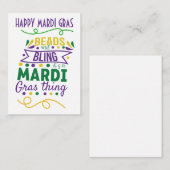 ビーズきらきら光るとマルディグラスカード ノートカード (正面/裏面)