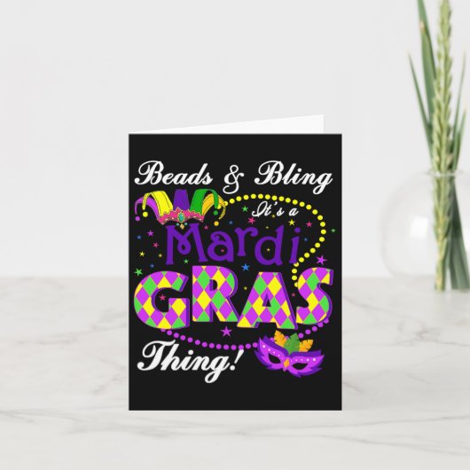 ビーズきらきら光るとIt's A Mardi Gras Thing Holiday Sa カード (正面)
