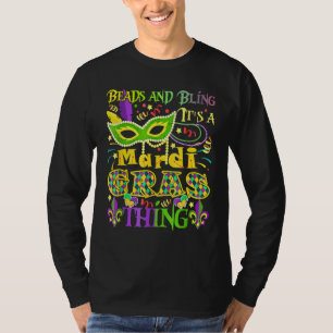 ビーズきらきら光るとMardi Gras Thing 2 Tシャツ