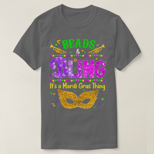 ビーズきらきら光るズザマーディグラスモノTシャツ Tシャツ (デザイン正面)