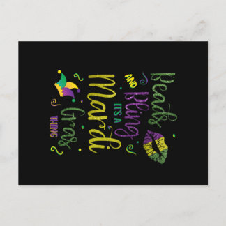 ビーズと輝きはマルディ・グラの醍醐味 カーニバル ポストカード