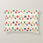 ビーズのガーランドとレトロなクリスマスオーナメント アクセントクッション (裏面)