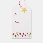 ビーズのガーランドとレトロなクリスマスオーナメント ギフトタグ (裏面)