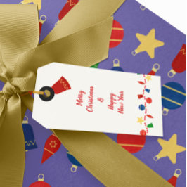 ビーズのガーランドとレトロなクリスマスオーナメント ギフトタグ