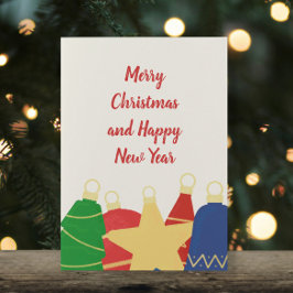 ビーズのガーランドとレトロなクリスマスオーナメント シーズンカード