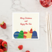 ビーズのガーランドとレトロなクリスマスオーナメント スタンダードカクテルナプキン (インサイチュ)