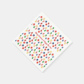 ビーズのガーランドとレトロなクリスマスオーナメント スタンダードカクテルナプキン (角)