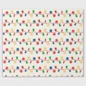 ビーズのガーランドとレトロなクリスマスオーナメント ラッピングペーパー (フラット)