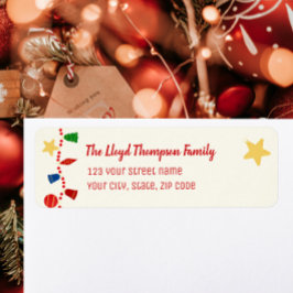 ビーズのガーランドとレトロなクリスマスオーナメント ラベル