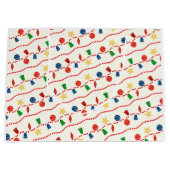 ビーズのガーランドとレトロなクリスマスオーナメント ラージペーパーバッグ (正面)