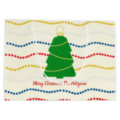 ビーズのガーランドとレトロなクリスマスオーナメント ラージペーパーバッグ (裏面)