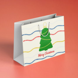 ビーズのガーランドとレトロなクリスマスオーナメント ラージペーパーバッグ