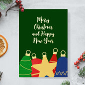 ビーズのガーランドとレトロなクリスマスオーナメント 箔シーズンカード