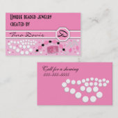 ビーズのジュエリーの名刺 名刺 (正面/裏面)
