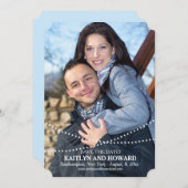 ビーズのストランドの写真を使ったSave the Dateのお知らせ 招待状 (正面/裏面)