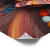 ビーズのドレスを着た可愛い犬 ポスター (角)