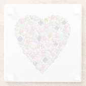 ビーズのハート ガラスコースター (裏面)