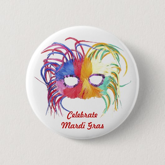 ビーズのマスク –  缶バッジ (正面)