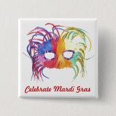 ビーズのマスク – 缶バッジ (正面)