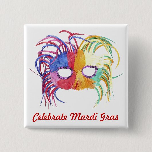 ビーズのマスク –  缶バッジ (正面)