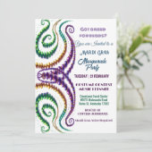 ビーズの必要性Mardi Gras Colors仮装パーティー 招待状 (スタンド正面)