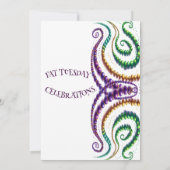 ビーズの必要性Mardi Gras Colors仮装パーティー 招待状 (裏面)