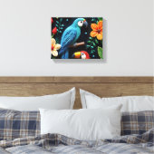 ビーズの森の中のオウムとトゥーカン キャンバスプリント (インサイチュ (寝室))