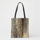 ビーズの結晶とシェルパーソナライズされた トートバッグ (正面)