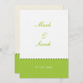 ビーズの緑のボーダー招待状 招待状 (正面/裏面)