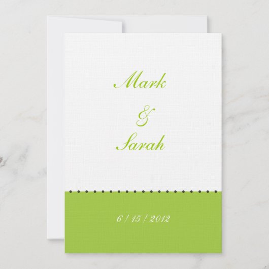 ビーズの緑のボーダー招待状 招待状 (正面)