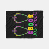 ビーズの胸のバカラフルーズMardi Grasパレード フリースブランケット (正面(横))