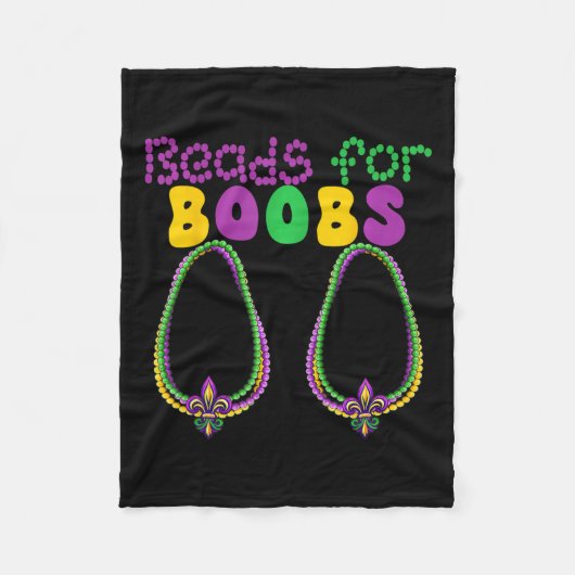 ビーズの胸のバカラフルーズMardi Grasパレード フリースブランケット (正面)