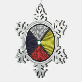 ビーズの薬の車輪 スノーフレークピューターオーナメント (右)