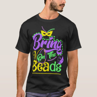 ビーズを投げよう マルディグラ カーニバル パーティー Tシャツ