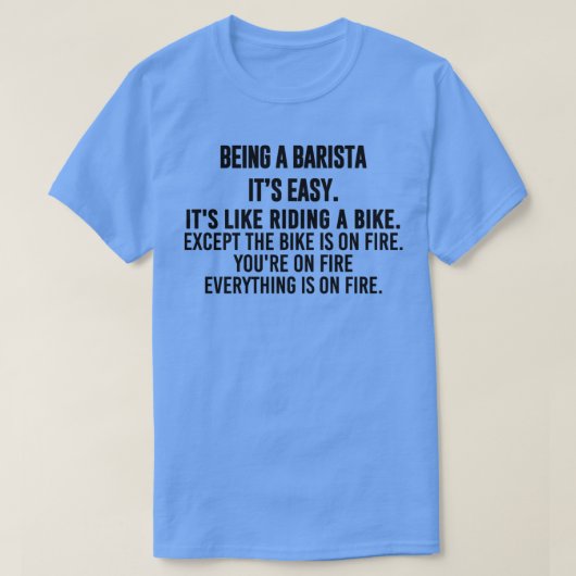 ビーズアバリスタイズ簡単おもしろいバリスタことわざ Tシャツ (デザイン正面)
