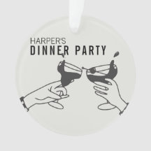 ビーズアンドブラックレトロイラストレーションディナーパーティー