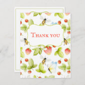 ビーズイチゴ蝶春夏 サンキューカード (正面/裏面)