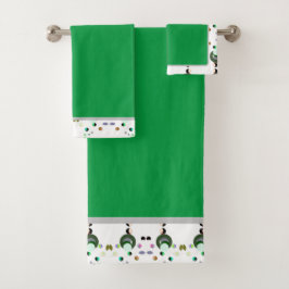 ビーズグリーンバスタオルのセット バスタオルセット