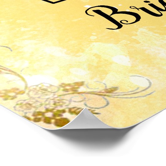 ビーズゲストプリンセスブライダルシャワーウェルカムサイン ポスター (角)