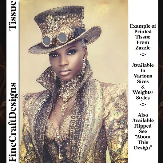 ビーズジャケットと帽子の女性DM5LFデコページ 薄葉紙