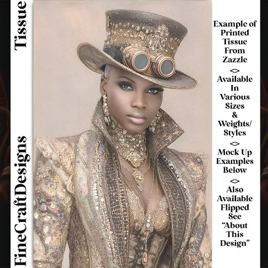 ビーズジャケットと帽子の女性DM5Rデコページ 薄葉紙