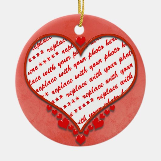 ビーズハートフォトフレーム セラミックオーナメント (正面)