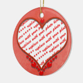 ビーズハートフォトフレーム セラミックオーナメント (左)