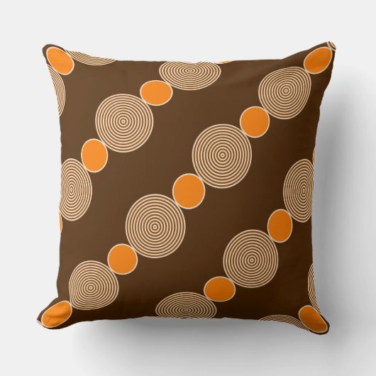 ビーズパターンのシェードのオレンジ装飾用クッション クッション (正面)