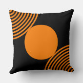 ビーズパターンの黒とオレンジの装飾用クッション クッション (裏面)