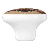 ビーズフクロウ – アールデコターコイズと金ゴールドビーズ セラミックノブ (側面)