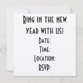 ビーズフラッパーガールニューイヤー招待状 招待状 (裏面)