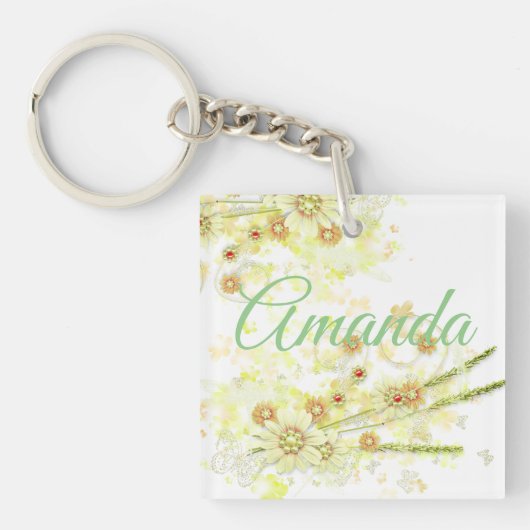 ビーズフローラ キーホルダー (正面)