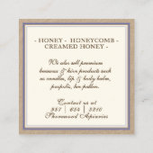 ビーズブルーサマーフラワーハニークラフトビジネスカード スクエア名刺 (裏面)